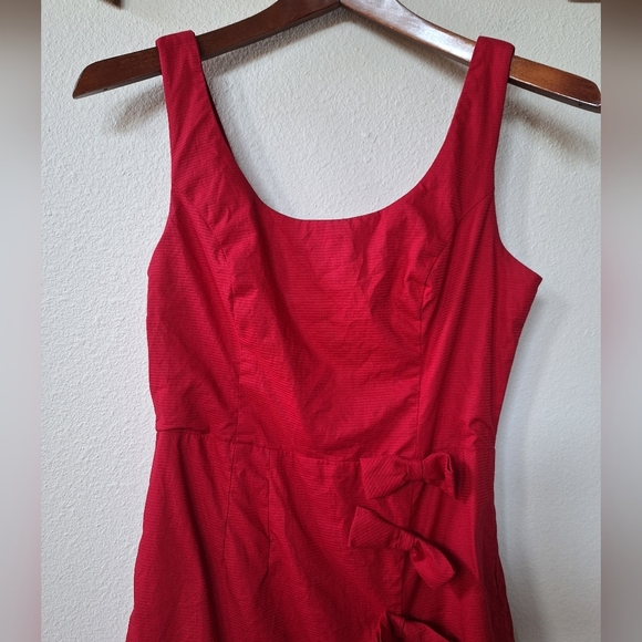 Moulinette Soeurs Womens Sleeveless Knee-length Red w/Bows Dress Size 2 - Picture 3 of 9